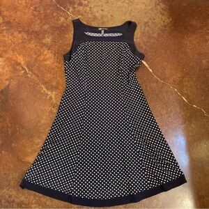 Ladies Anne Klein Navy Polka Dot Dress